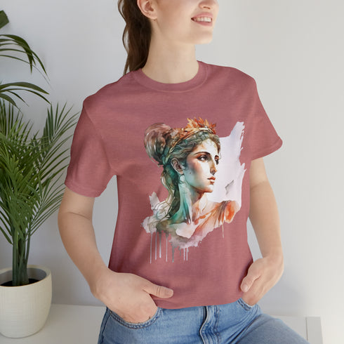 Greecian Goddess in Watercolor - Short Sleeve Tee